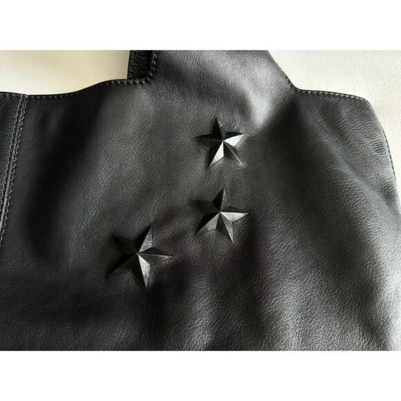 Givenchy Rare George V Tote w/ Iconic Stars 3D Embossed, Black, Preowned - Picture 3 of 9